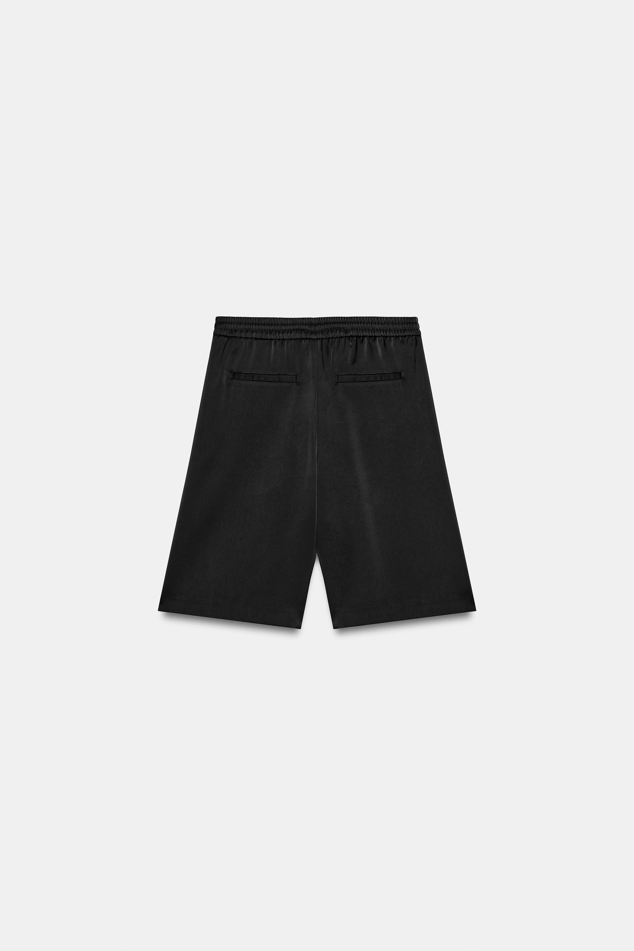 LONG SATIN BERMUDA SHORTS